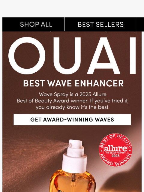 theouai newsletter: Wave Spray won an Allure Best of Beauty Award