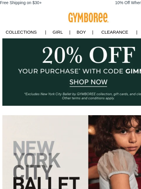 gymboree newsletter: JUST Dropped: New York City Ballet by GYMBOREE Col...