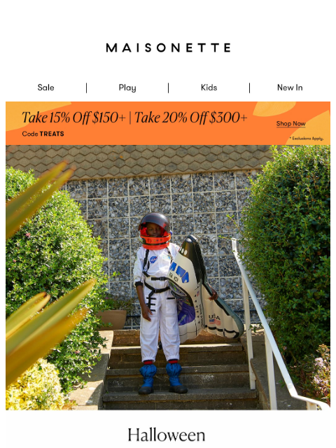 maisonette newsletter: Shop By Holiday + Extra 20% Off