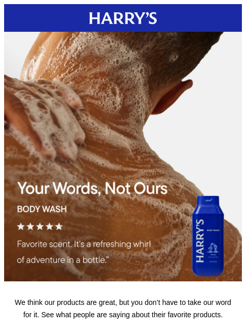 harrys newsletter: Reviews that say it all✍️