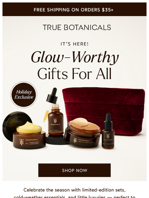 truebotanicals newsletter: The Holiday Shop Has Arrived