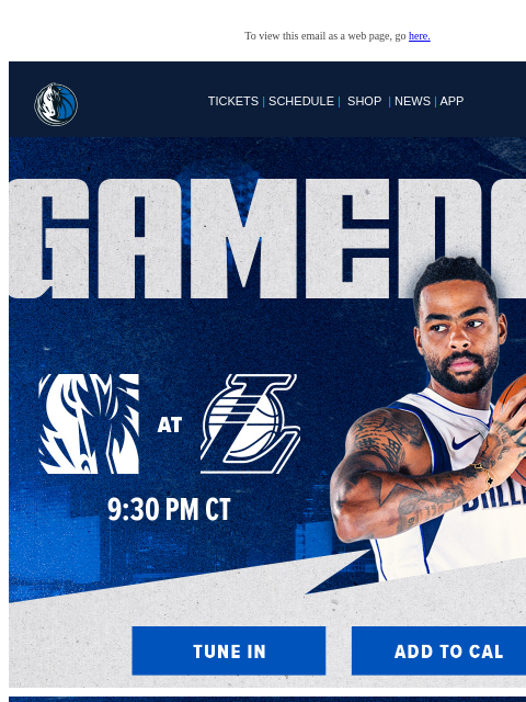 mavsmail newsletter: Mavs at Lakers | Tune In: KFAA-29, MavsTV, & ESPN