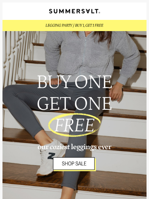 summersalt newsletter: Buy 1, Get 1 Free Leggings