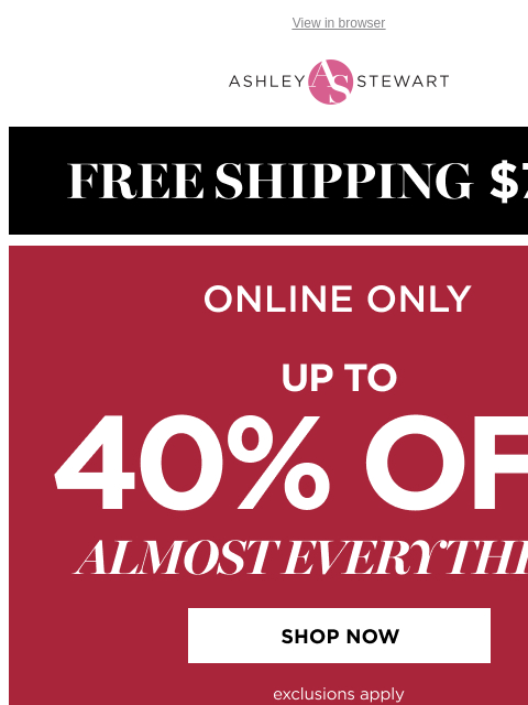 ashleystewart newsletter: Looking good on the go just got easier.