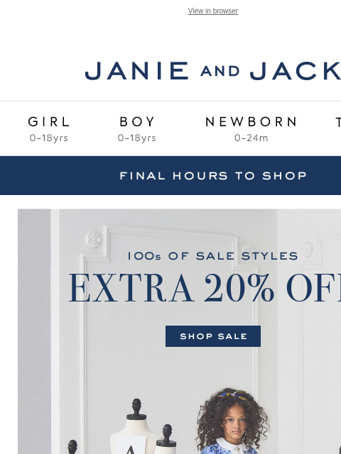 janieandjack newsletter: ⌛️ Only hours left ⌛️