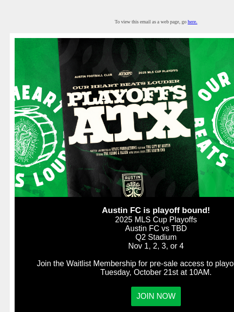 austinfc newsletter: Austin FC is Playoff Bound!
