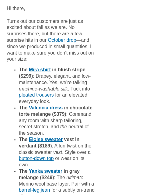 mmlafleur newsletter: SELLING FAST: October’s Greatest Hits