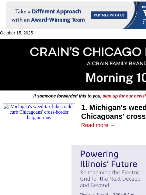 crainalerts newsletter: Chicago cannabis catches a break