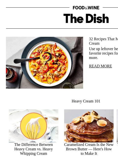 foodandwine newsletter: 32 Recipes That Make the Most of Heavy Cream