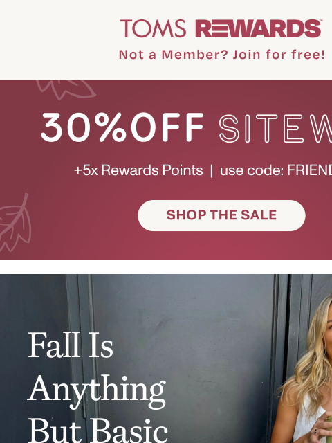 toms newsletter: 5X Rewards Points (We’ve Never Done This!)