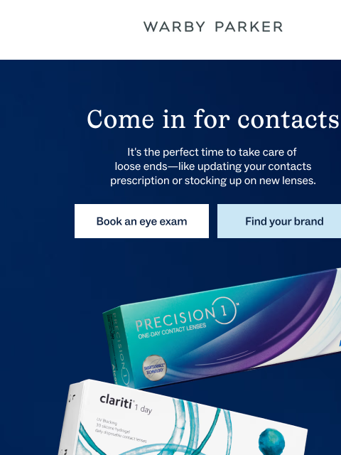 warbyparker newsletter: Contacts for 20% off?