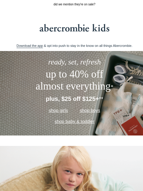 abercrombie newsletter: new arrivals are a big deal