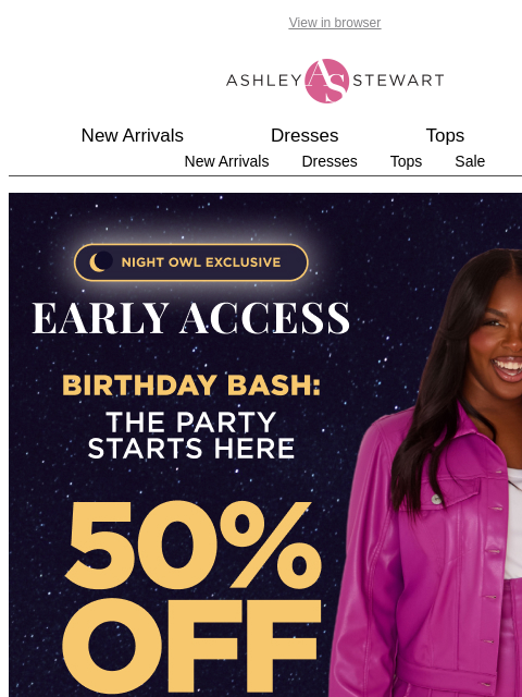 ashleystewart newsletter: 🦉Night Owl — the birthday celebration starts NOW�...