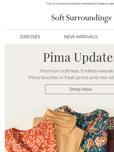 softsurroundings newsletter: Best-Selling Pima Cotton Tops