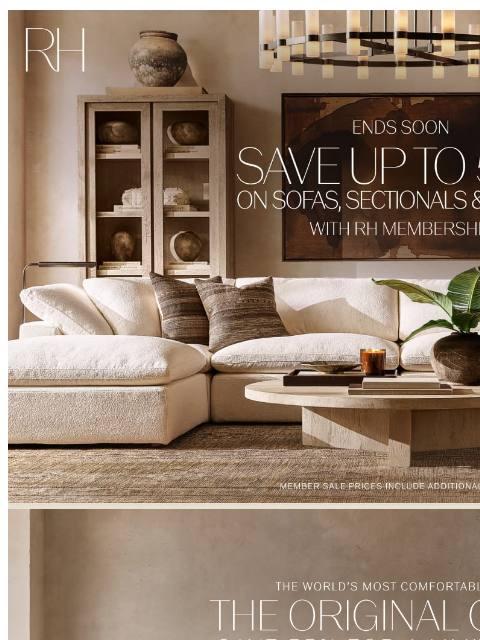 rh newsletter: The Fall Sale Ends Soon. Save Up to 50% on Sofas, ...