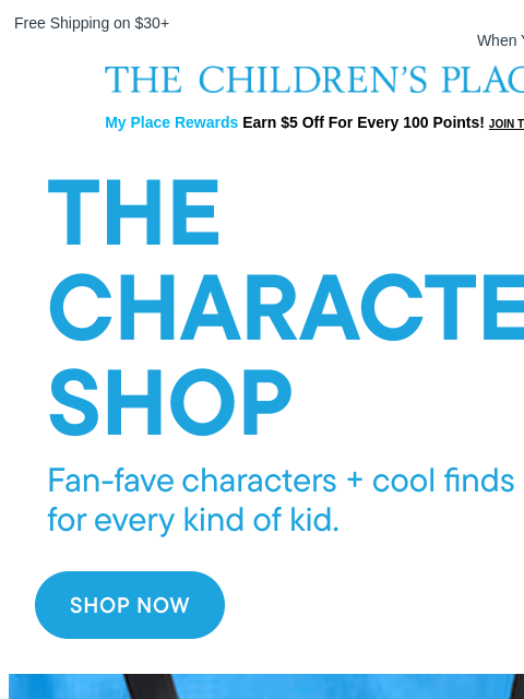 childrensplace newsletter: Their Favorite Characters are All Here! ⭐️
