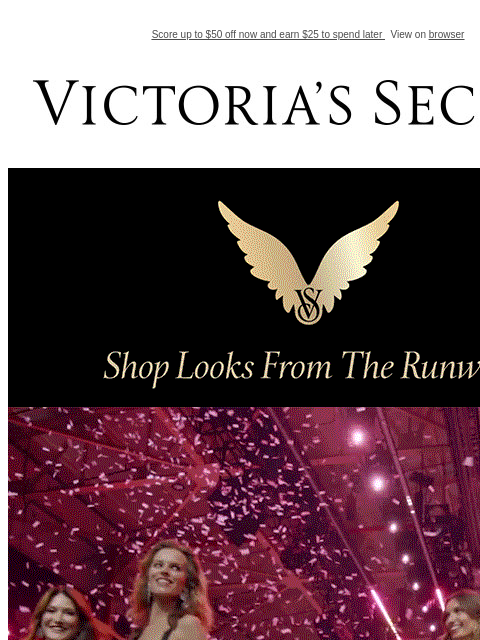 Score up to $50 off now and earn $25 to spend later View on browser Victoria's Secret VSCC Available Credit Display images to show real-time content Display images to show real-time content Display