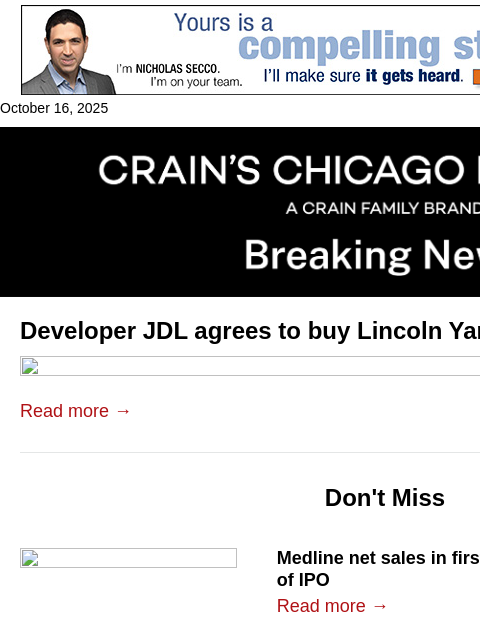 crainalerts newsletter: Lender sells Lincoln Yards parcel to Foundry Park ...