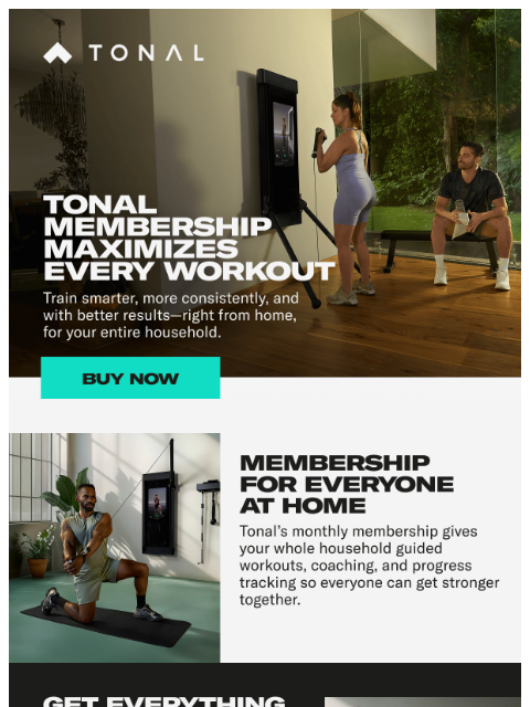 tonal newsletter: One Membership to access it all