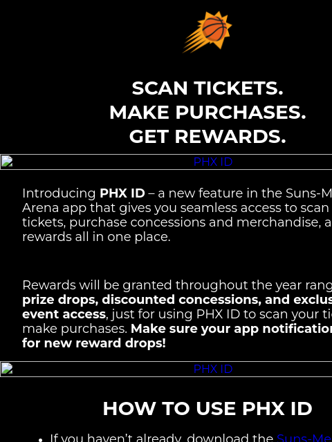 suns newsletter: Introducing PHX ID: Suns Games Just Got More Rewar...