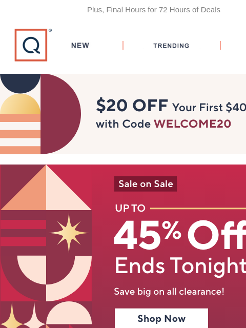 qvcemail newsletter: Ending: Up to 45% Off Clearance!