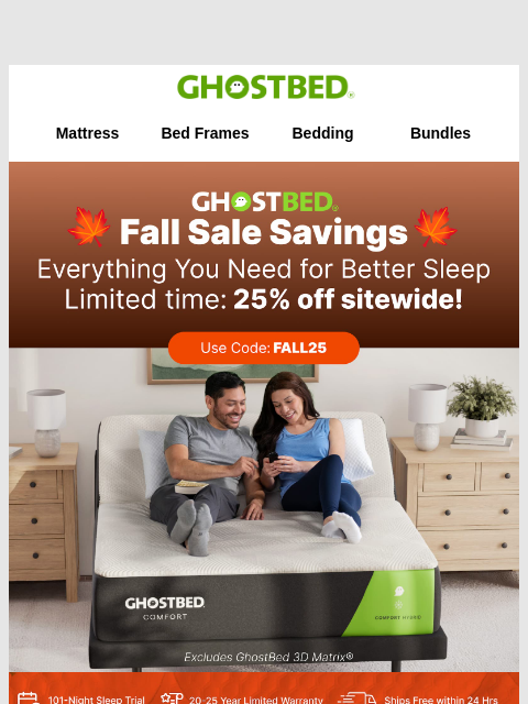 ghostbed newsletter: Grab Your 25% Off Before It's Gone!