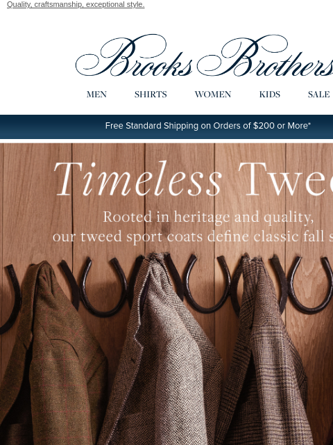 brooksbrothers newsletter: The time for tweed sport coats. The finest.