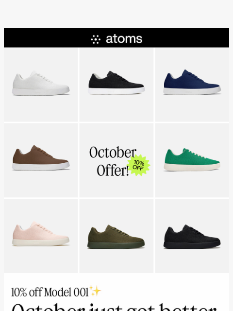 atoms newsletter: Model 001 rarely goes on sale (but it is now)