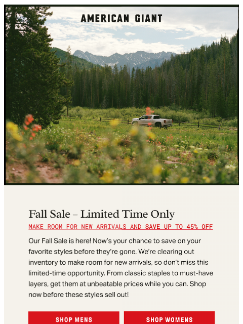 american-giant newsletter: Our Fall Sale Starts Now
