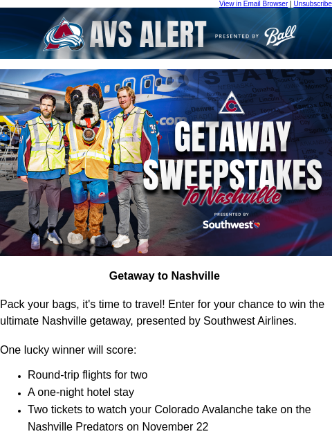 thecoloradoavalanche newsletter: 🏔️Pack Your Bags, Avs Faithful