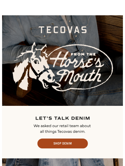 tecovas newsletter: NEEEEIGHH DENIM