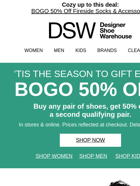 dsw newsletter: BOGO 50% OFF SHOES!