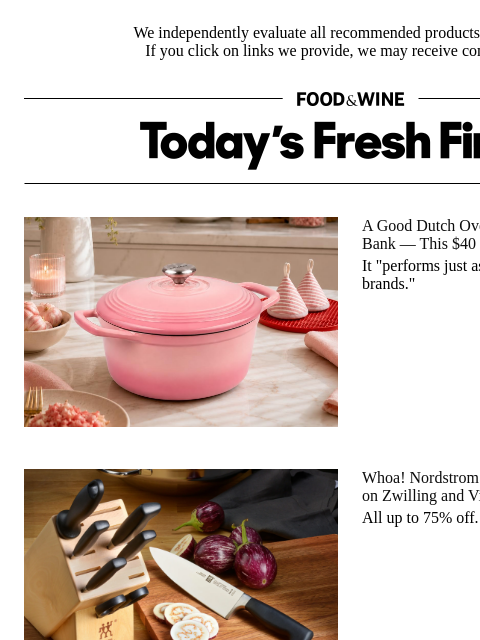foodandwine newsletter: Whoa! Nordstrom Rack Has Unexpected Deals on Zwill...