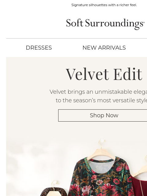softsurroundings newsletter: The Return of Velvet