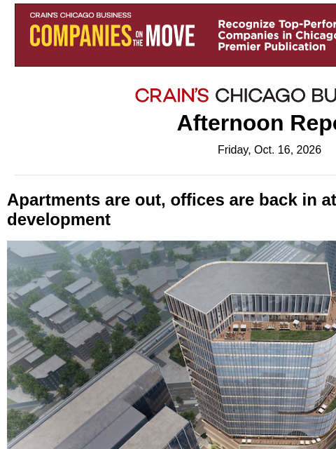 crainalerts newsletter: About that apartment conversion...