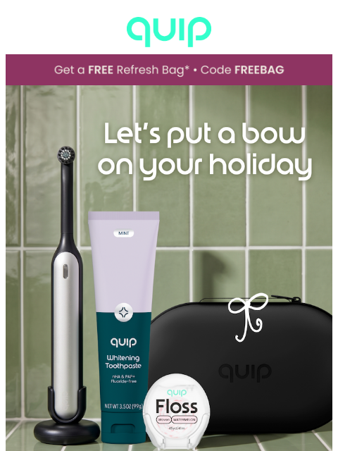 getquip newsletter: Get a FREE Refresh Bag 🎁
