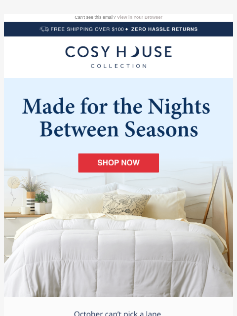 cosyhousecollection newsletter: Is It Too Early for Winter Bedding?