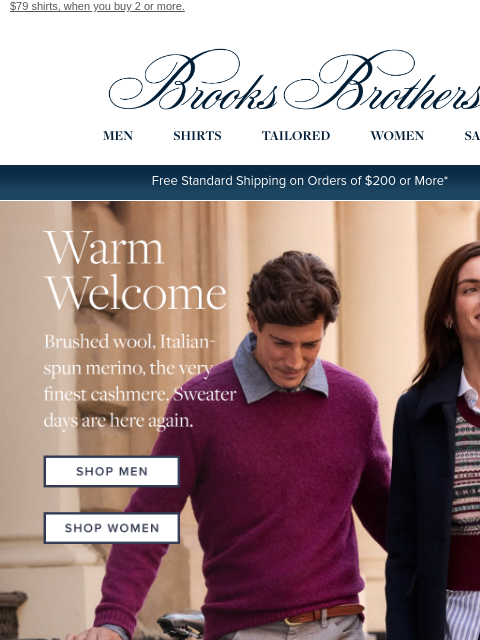 brooksbrothers newsletter: Wool favorites and more must-have sweaters