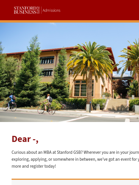 stanford newsletter: Join Us: Events at Stanford GSB