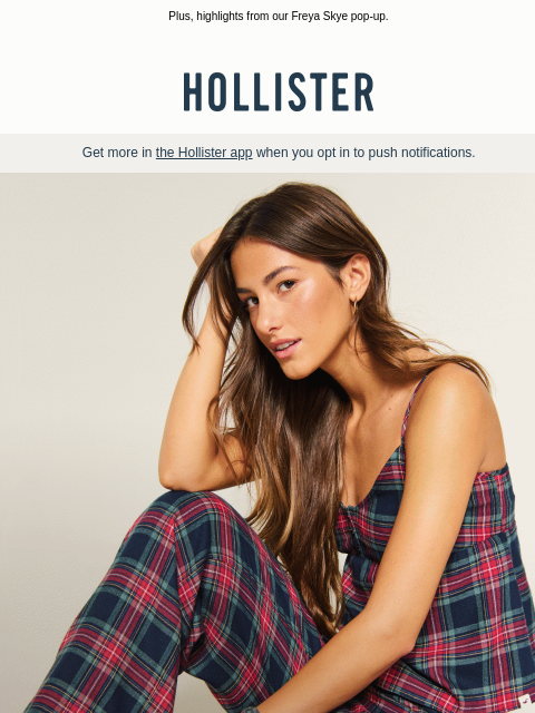 hollisterco newsletter: Cozy up in new pajama sets.