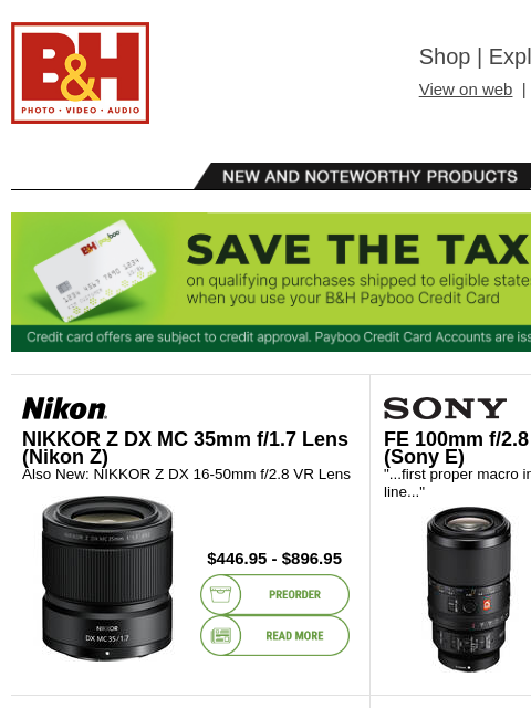 bhphotovideo newsletter: New Gear from Nikon, Apple, Sony, Tamron, OM Syste...