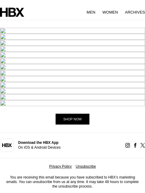 hbx newsletter: HBX Archives Preview: 17 Oct/9AM EST/9PM HKT Relea...