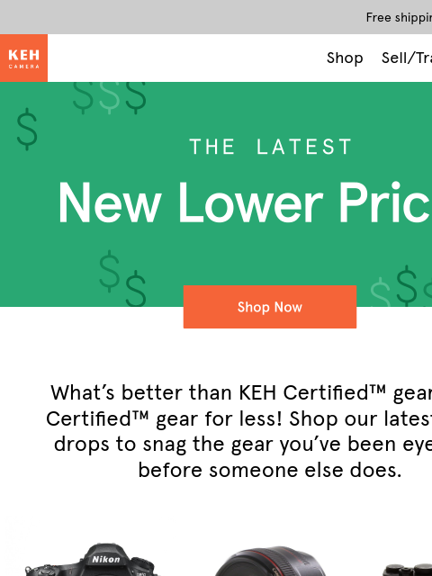 keh newsletter: New lower prices on your favorite gear 📸