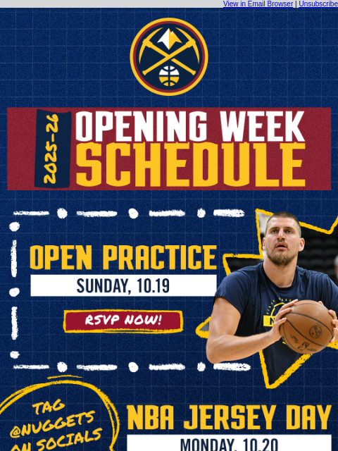 thedenvernuggets newsletter: 🗓️ Nuggets Opening Week Schedule Is Here!