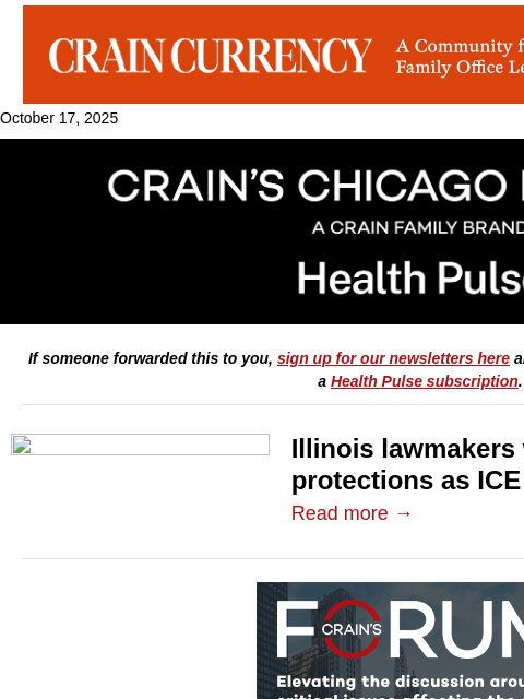 crainalerts newsletter: Springfield ponders limiting ICE access to hospita...