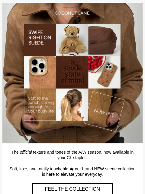 coconut-lane newsletter: Soft suede & subtle shades🤎🥐🧸
