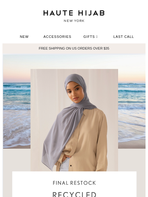 hautehijab newsletter: Final Restock: Recycled Chiffons are back