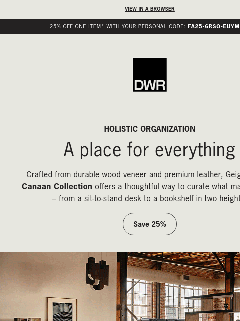 dwr newsletter: Design a home office that inspires you