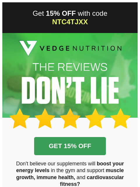 vedgenutrition newsletter: SO MANY 5 Star Reviews!