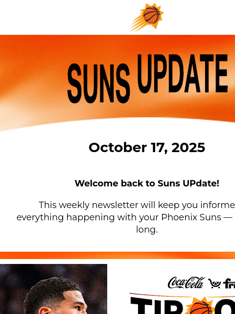 suns newsletter: Suns UPdate: Suns Season is HERE 🏀